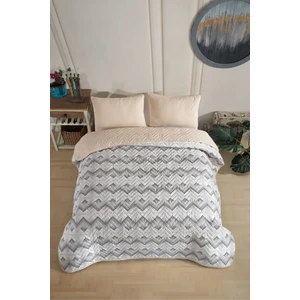 Çift Kişilik Desenli Kapitone Çift Taraflı Renkli Pike Yatak Örtüsü Takımı 200X230 cm (Çarşafsız)