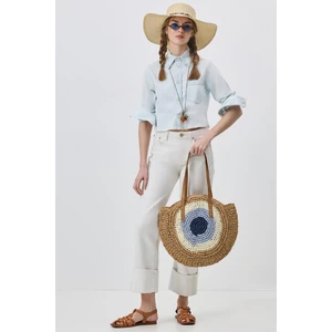 Hasır Omuz Çantası Y9207 Yeşil