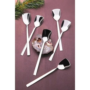 Dondurma Kaşığı Paslanmaz Çelik Lüx Dondurma ve Tatlı Kaşığı Seti 6'lı (6 Adet) Sufle Kaşığı