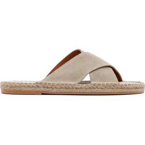 Erkek Bej Süet Deri Espadril Terlik 25sfd616110