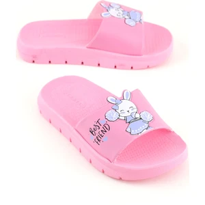 Kız Çocuk Yazlık Best Friend Bunny Pu Rahat Taban Ev Banyo Havuz Plaj Terlik