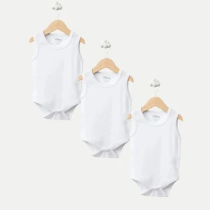Atlet Body %100 Pamuklu Çıtçıtlı Basic 3lü Set Body Zıbın Unisex Bebek