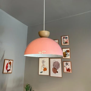 Yimpi Pembe Avize Bej Şapka Tekli Sarkıt Salon Kuaför Cafe Dekoratif Aydınlatma Pastane