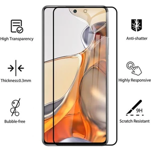 Xiaomi Mi 11 T Pro Ekran Koruyucu Uyumlu Tam Uyumlu Temperli Cam Kırılmaz Cam