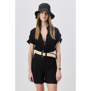 El Örgüsü Hasır Şapka Y8208 Bej