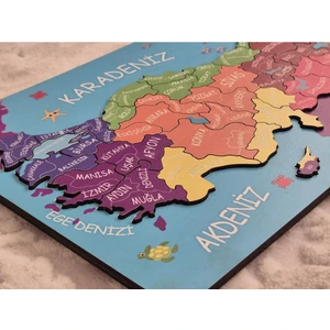 Kabartmalı Türkiye Haritası ve Komşu Ülkeler, Denizler