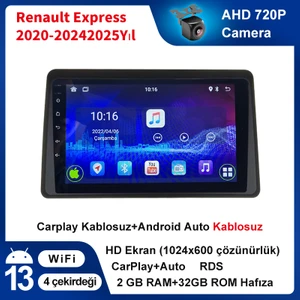 Renault Express 2020-2024 Yıl Uyumlu 9 Inç 2 GB Ram 32 GB Hafıza Multimedya Carplay Navigasyon