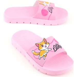 Kız Çocuk Yazlık Cat Lady Pu Rahat Taban Ev Banyo Havuz Plaj Terlik