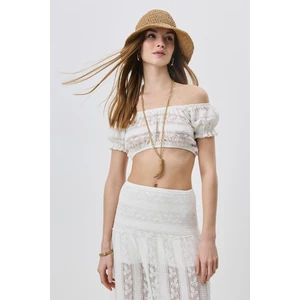 El Örgüsü Hasır Şapka Y8208 Bej