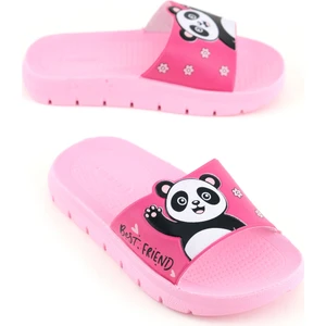 Kız Çocuk Yazlık Best Friend Panda Pu Rahat Taban Ev Banyo Havuz Plaj Terlik