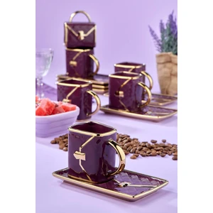 6’Lı 90 ml Altın Yaldızlı Porselen Kahve Fincan Takımı | Şık Modern Tasarım | Çeyizlik Ve Hediye Seti