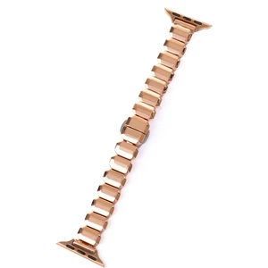 Oniks Serisi Çelik Kordon, Apple Watch Series SE/11/10/9/8/7/6/5/4/3 ile Uyumlu, 46MM/45MM/44MM, Rose Gold