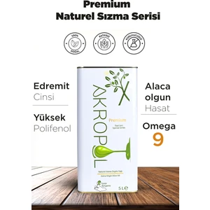 Premium Serisi Naturel Sızma Zeytinyağı 5lt Alaca Hasat - Olgun Hasat Düşük Asit Yüksek Polifenoll