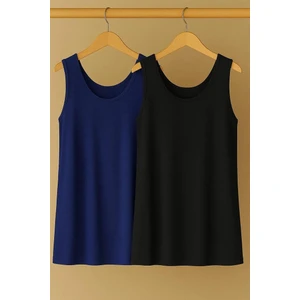 2 Adet A Kesim Büyük Beden Pamuklu Kalın Askılı Atlet Tişört