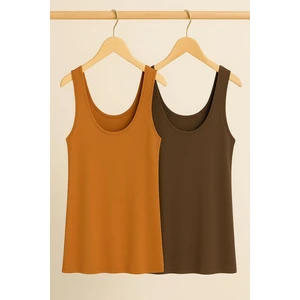 2 Adet A Kesim Rahat Kalıp Basic Kalın Askılı Atlet Tişört