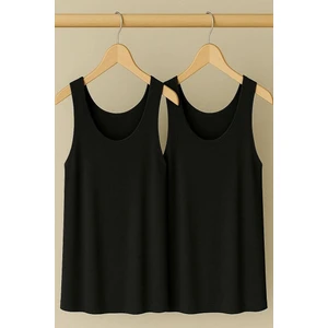 2 Adet A Kesim Büyük Beden Pamuklu Kalın Askılı Atlet Tişört