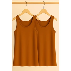 2 Adet A Kesim Rahat Kalıp Basic Kalın Askılı Atlet Tişört