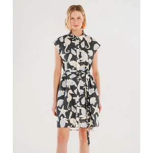 Kemer Detaylı Kolsuz Elbise