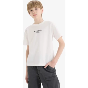 Erkek Çocuk Bisiklet Yaka Baskılı Kısa Kollu Tişört