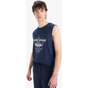 %100 Pamuk Regular Fit Bisiklet Yaka Baskılı Atlet E3219AX25HS
