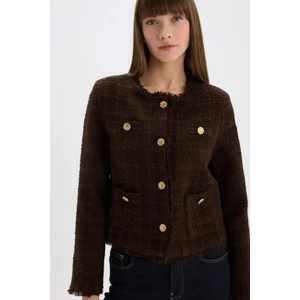 Regular Fit Bisiklet Yaka Tweed Blazer Ceket D8460AX24AU