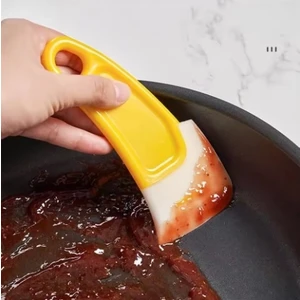 Yağ - Leke Kazıyıcı Mini Silikon Spatula Plastik Saplı