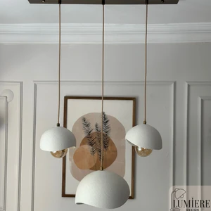 Lumiere Design Beton Görünümlü Iskandinav Bohem 3’lü Sarkıt Avize - Yemek Masası Salon Avize + Ampul Dahil