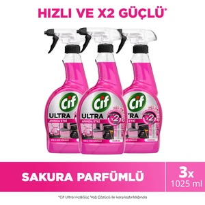 Ultra Sprey Sakura Parfü mlü Kir ve Yağ Sökücü 1025 ml X3