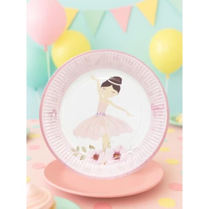 Balerin Temalı Tabak Karton Doğum Günü Tabağı 8'li