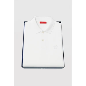 Ds Damat Slim Fit Beyaz Kutulu Polo Yaka T-Shirt 4HC14ORTKPLO1