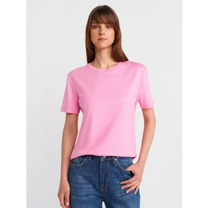 31791 Bisiklet Yaka Modal T-Shirt-Pembe