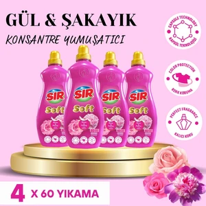 4 Adet Konsantre Çamaşır Yumuşatıcısı Gül & Şakayık 1440 ml 60 Yıkama