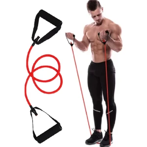 Kırmızı Kuvvet Lastiği (Çift Köpük Saplı) - Handle Resistance Tube Cord - Direnç Lastiği