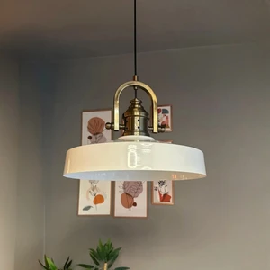 Açe Beyaz Tekli Delikli Eskitme Başlık Avize Retro Sarkıt Ofis Showroom Salon Mutfak Avizeleri