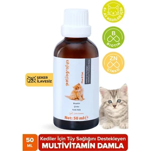 Plus B Kediler Için Tüy Dökümünü Azaltan, Besleyen Tüy Sağlığı Damlası Kedi Tüy Döküm Önleyici 50 ml
