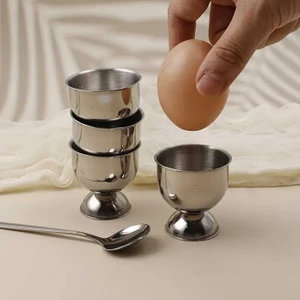 4 Adet Paslanmaz Çelik Kadeh Haşlanmış Yumurta Tutucu, Kadeh Yumurtalık, Ev, Cafe Otel, Restaurant Yumurta Standı