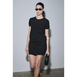 Siyah Ema Havlu Hırka