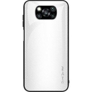 4u Sky Karbon Fiber Doku Cam Geri+Xiaomi Poco X3/poco X3 Nfc-Whıte Için Tpu Combo Kılıf (Yurt Dışından)