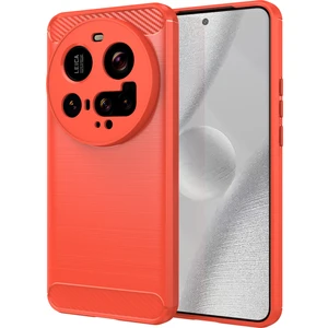 4U Sky Xiaomi 15 Ultra Kılıf Koruyucu Telefon Kapağı Karbon Fiber Doku Fırçalanmış-Kırmızı (Yurt Dışından)