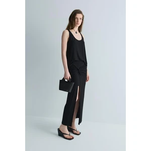 Siyah Agni Tensel Düğümlü Etek