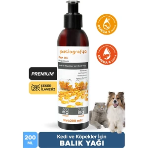 Premium Kedi ve Köpek Için Omega 3 ve 6 Içerikli Balık Yağı