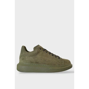 Erkek Yüksek Taban Süet Günlük Sneaker Ayakkabı Haki