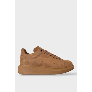 Erkek Yüksek Taban Süet Günlük Sneaker Ayakkabı Taba