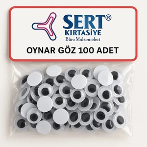 Sert Kırtasiye Oynar Göz 8 mm 100'LÜ Paket