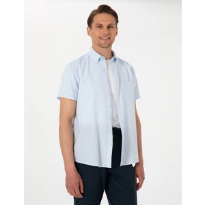 Pierre Cardin Erkek Açık Mavi Keten Karışımlı Regular Fit Kısa Kollu Gömlek 50303418-VR003