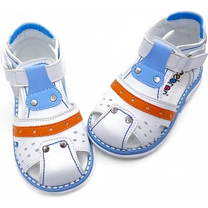 Ortopedik Erkek Bebek ve Çocuk Sandaleti Hummer Serisi HMR2408 Beyaz Mavi 24