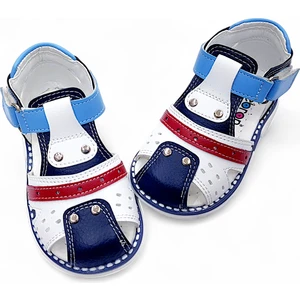 Ortopedik Erkek Bebek ve Çocuk Sandaleti Hummer Serisi HMR2408 Beyaz Lacivert Kırmızı 22