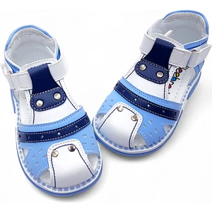 Ortopedik Erkek Bebek ve Çocuk Sandaleti Hummer Serisi HMR2408 Mavi Beyaz Lacivert 23