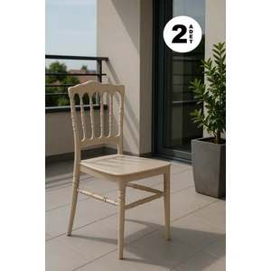 Home Miray 2 Adet Bahçe Balkon Mutfak Sandalye - Cappucino