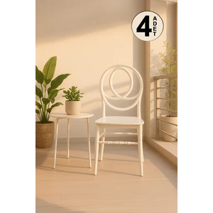 4 Adet Phoenix Beyaz Sandalye / Balkon-Bahçe-Mutfak